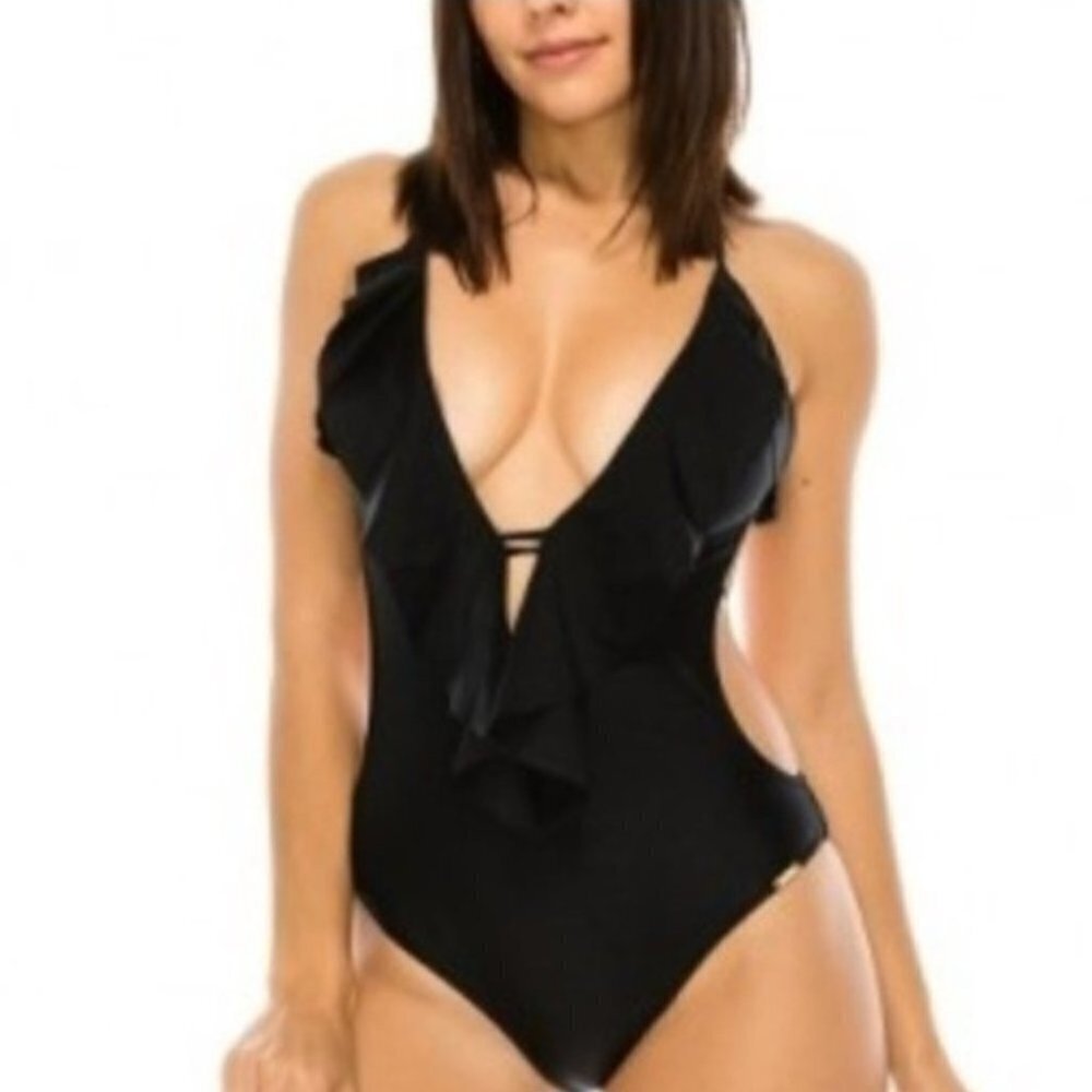 Contemporary One piece Black Swimsuit